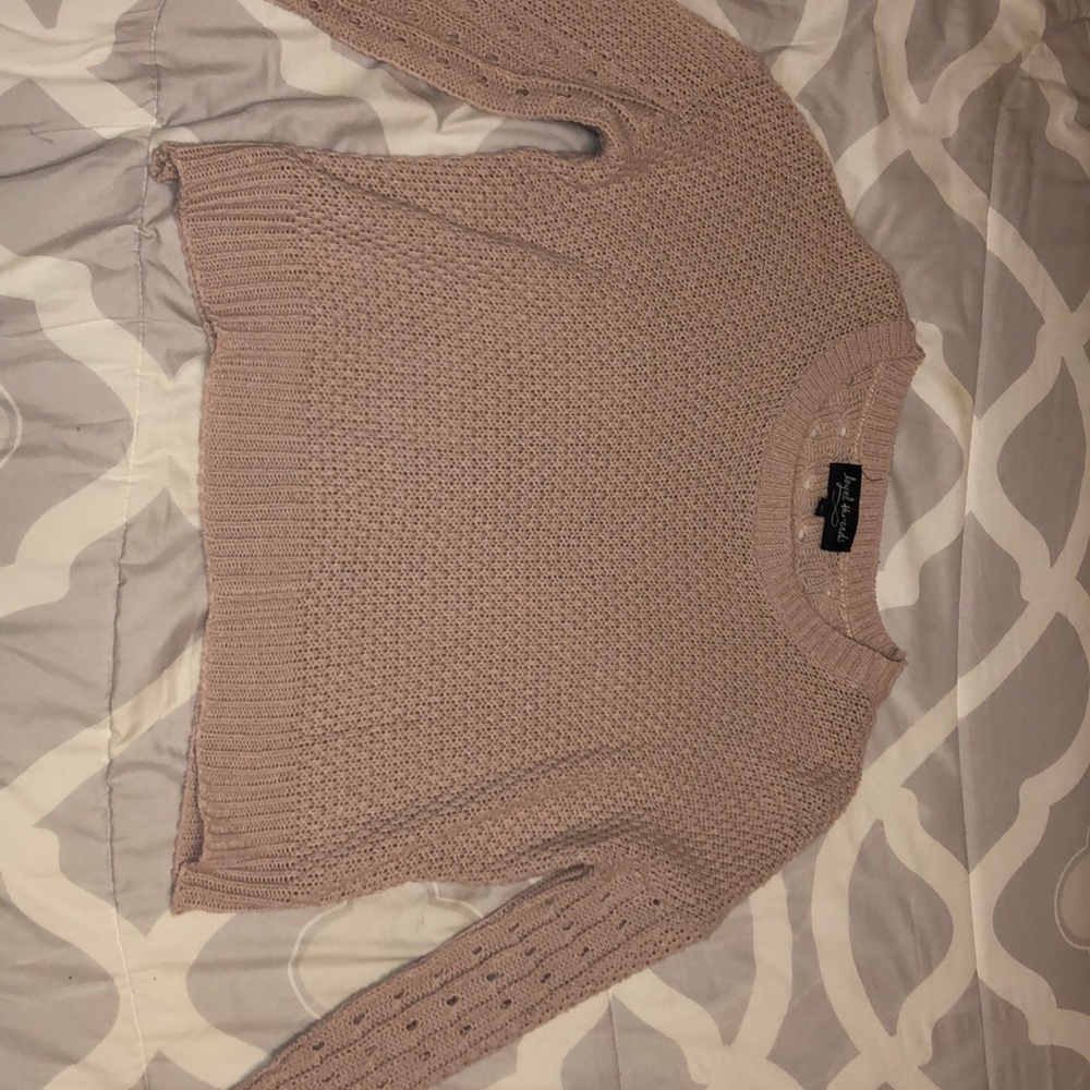 Light pink/cream sweater. Made by loyal hearts.